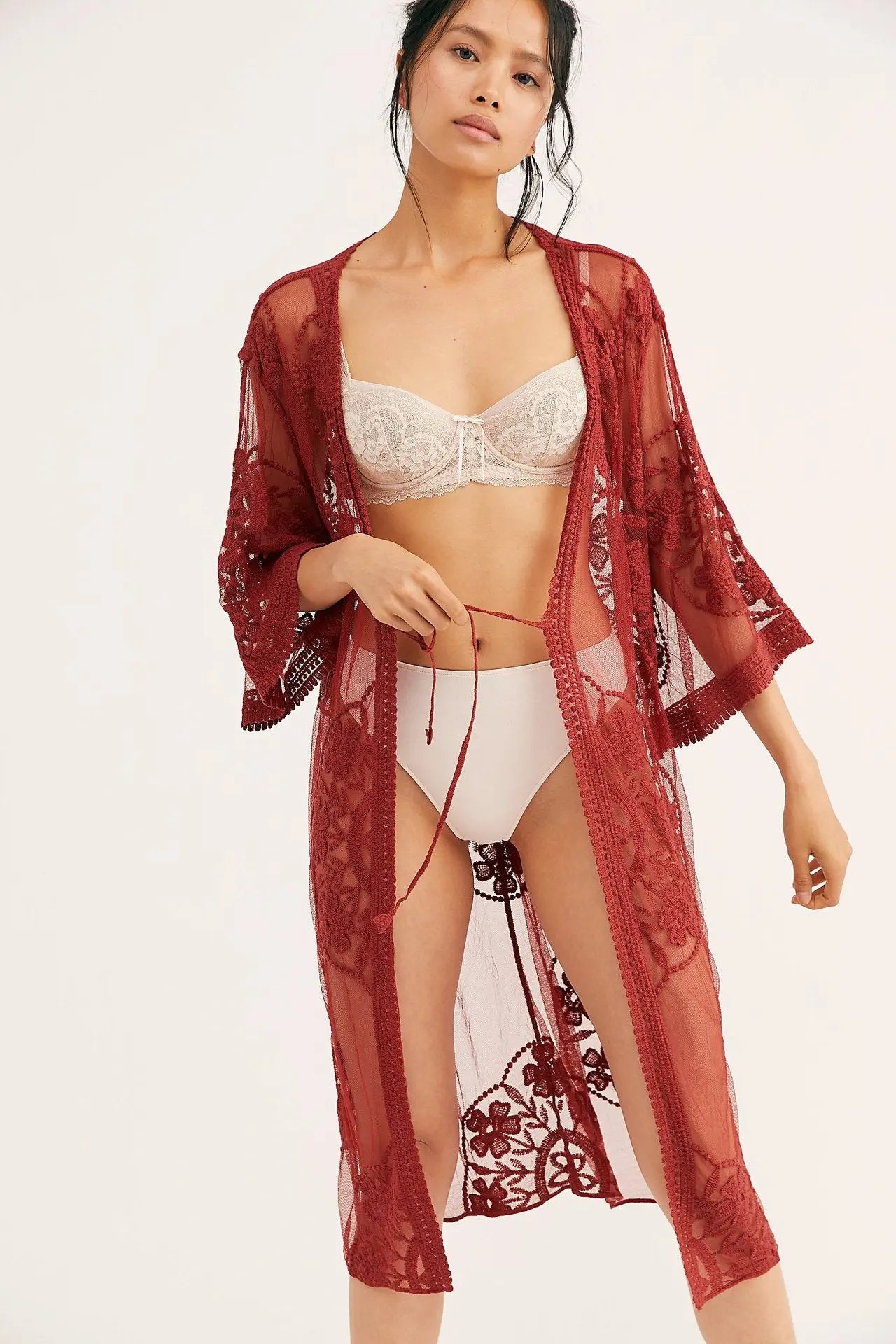 Women's European And American Style Lace Mesh Crochet Beach Jacket Cardigan CJ