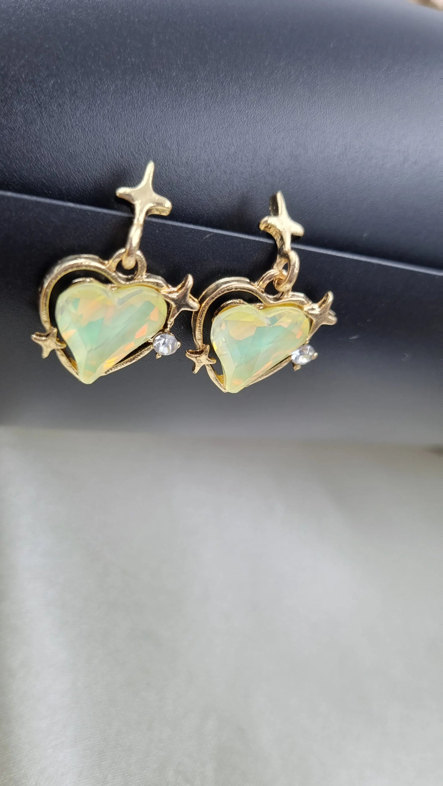 Gold Heart-Shaped Stud Earrings Attractive Sister