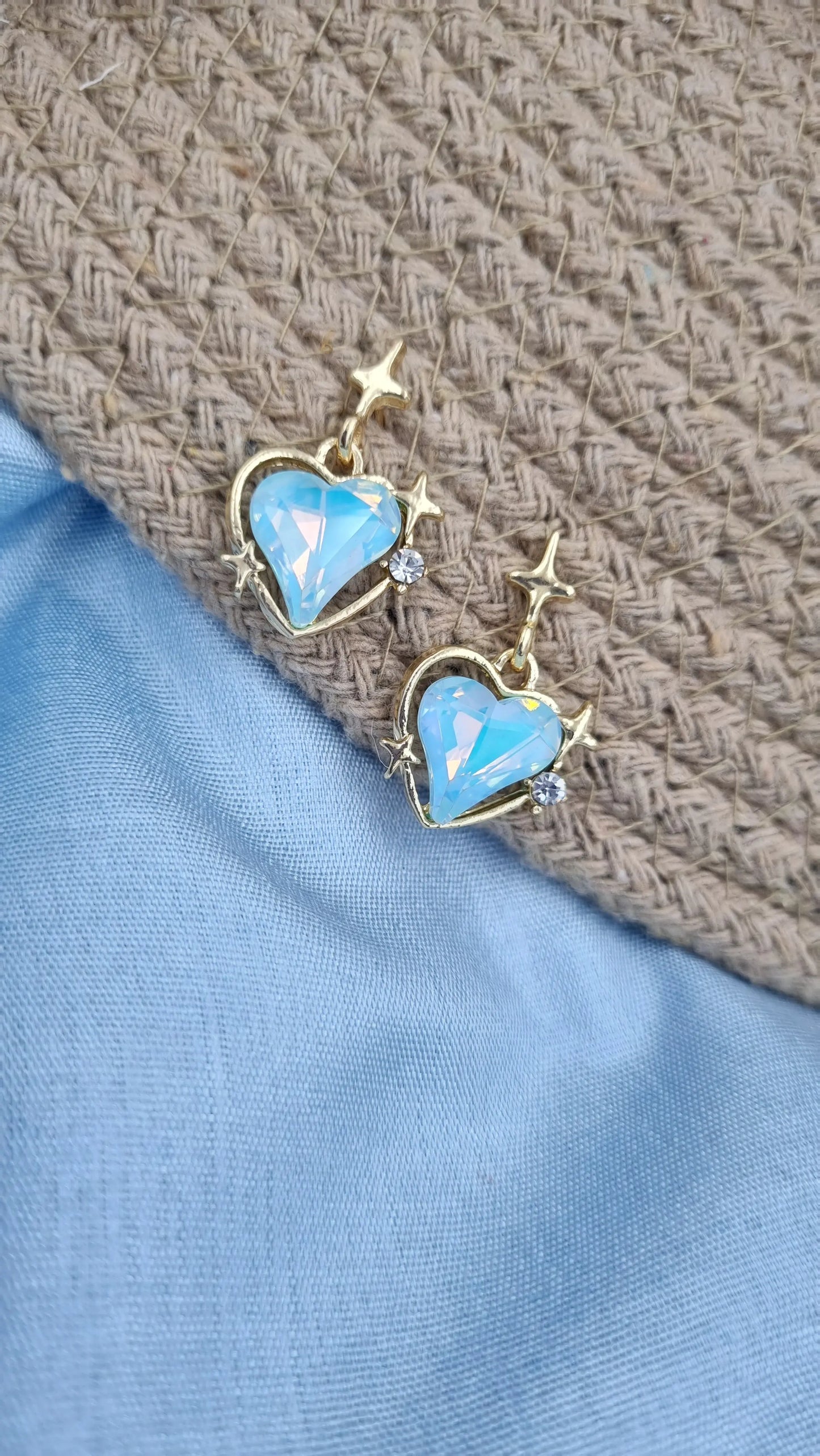 Gold Heart-Shaped Stud Earrings Attractive Sister