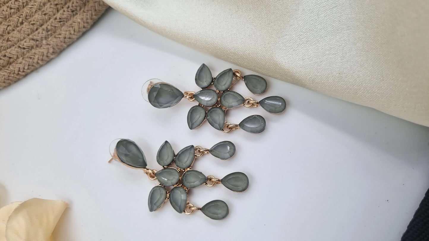 Dazzling Green Crystal Drop Earrings Attractive Sister