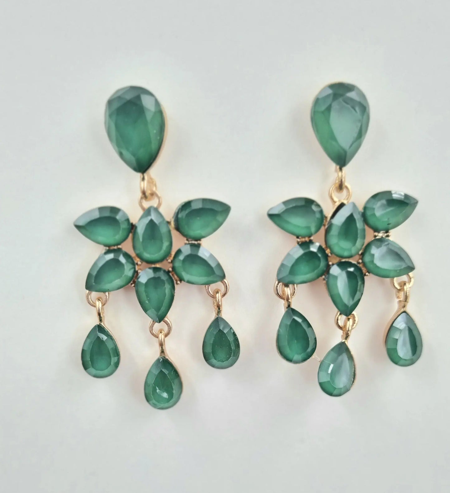 Dazzling Green Crystal Drop Earrings Attractive Sister