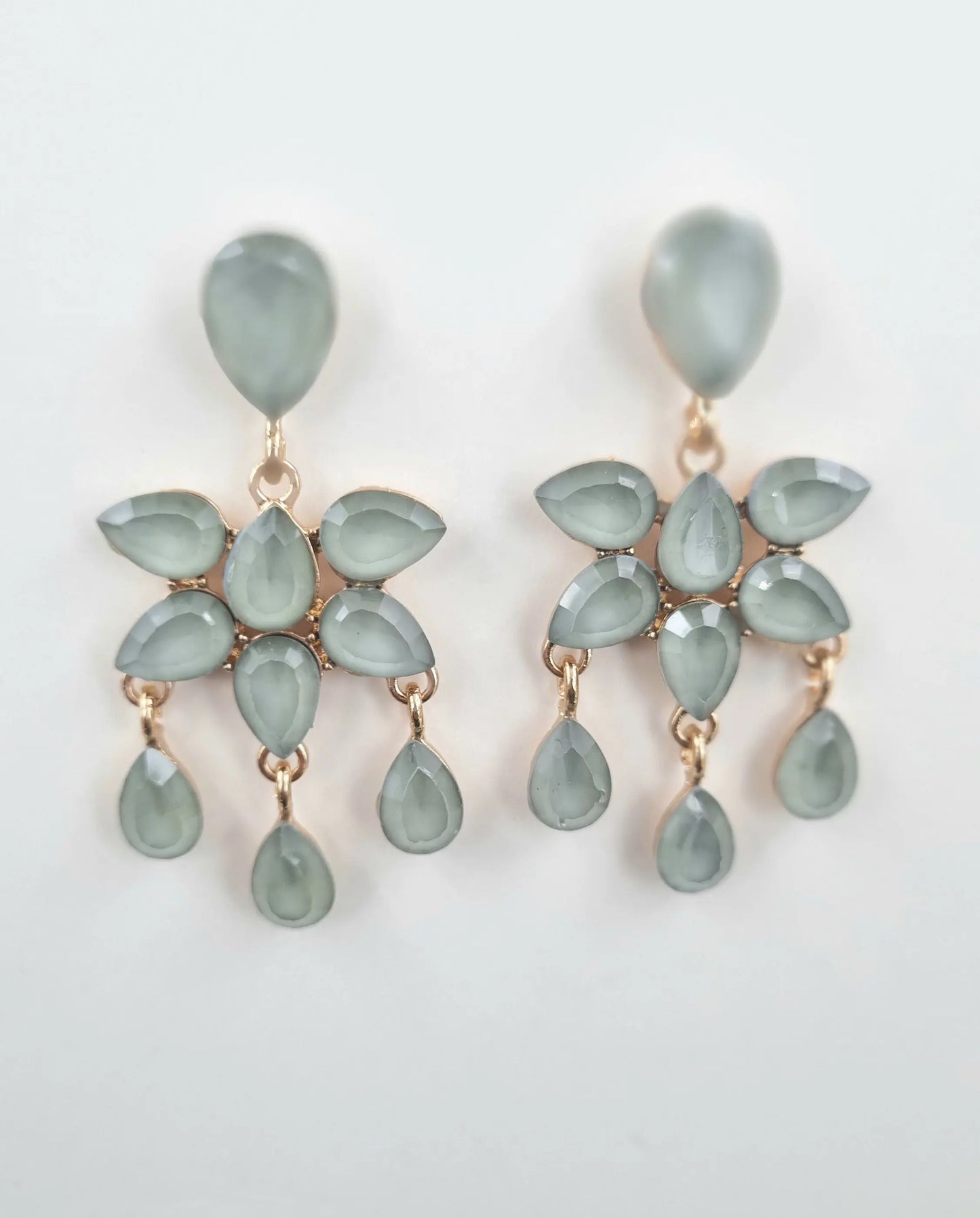 Dazzling Green Crystal Drop Earrings Attractive Sister