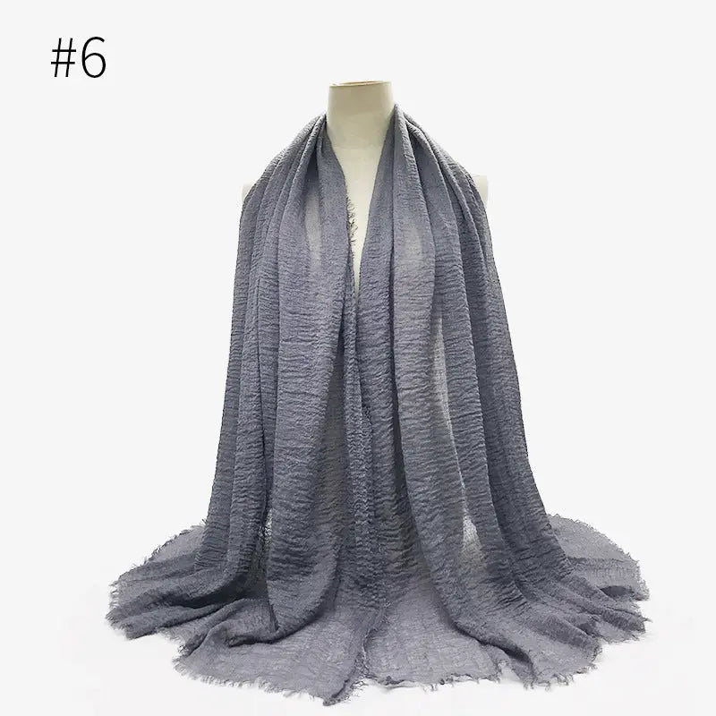 Bubble plain Scarf / cotton scarf fringes women soft solid hijab popular muffler shawls big Pashmina wrap hijab CJ
