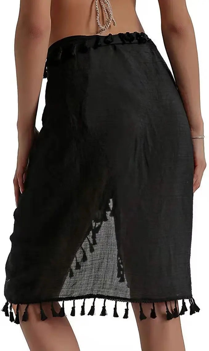 One-piece Irregular Multi-functional Shawl Bikini Blouse Tassel Stitching Beach Skirt CJ