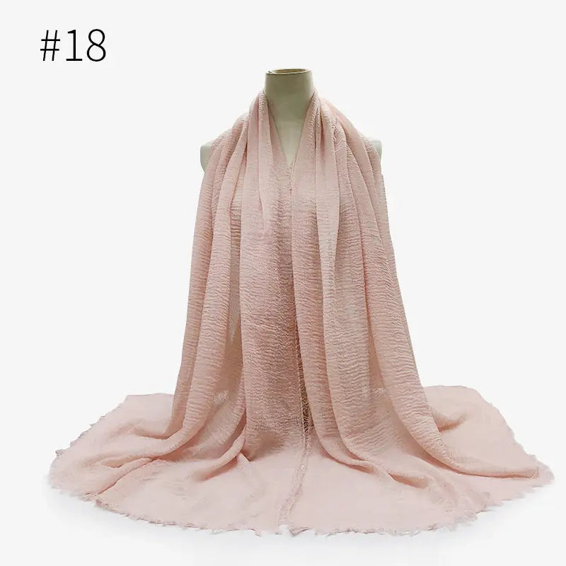 Bubble plain Scarf / cotton scarf fringes women soft solid hijab popular muffler shawls big Pashmina wrap hijab CJ