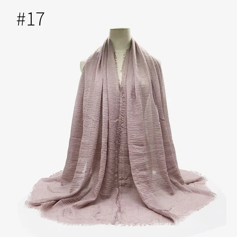 Bubble plain Scarf / cotton scarf fringes women soft solid hijab popular muffler shawls big Pashmina wrap hijab CJ