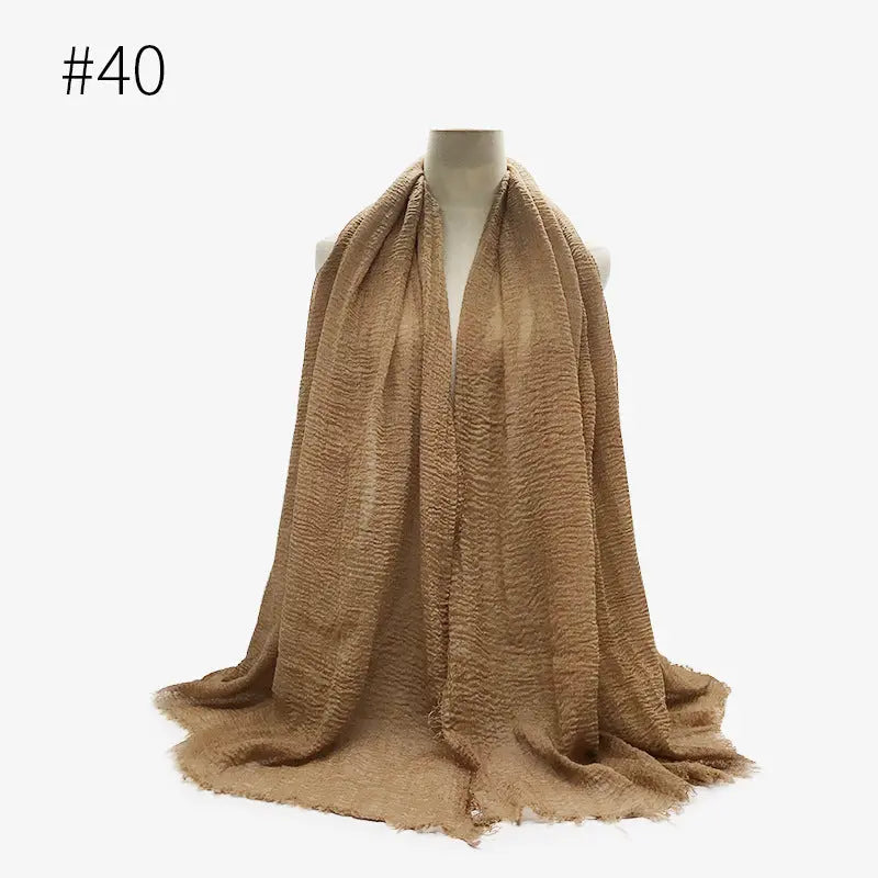 Bubble plain Scarf / cotton scarf fringes women soft solid hijab popular muffler shawls big Pashmina wrap hijab CJ