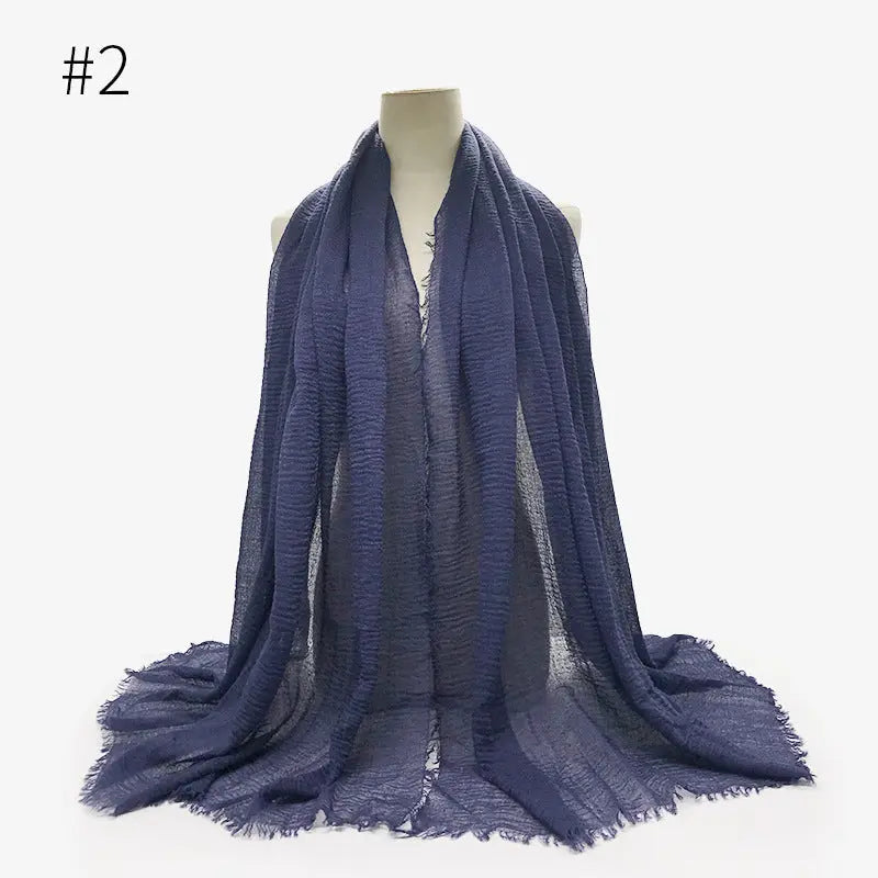 Bubble plain Scarf / cotton scarf fringes women soft solid hijab popular muffler shawls big Pashmina wrap hijab CJ