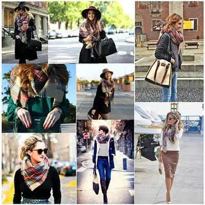 esign Women Triangles Scarf Long Scarves Shawl Autumn Winter CJ