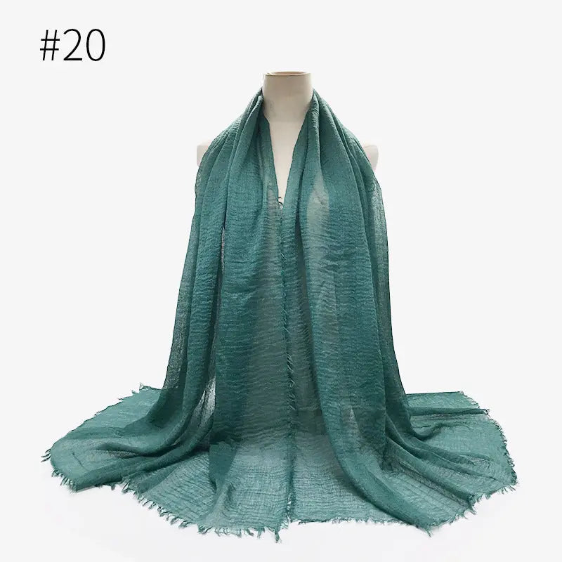Bubble plain Scarf / cotton scarf fringes women soft solid hijab popular muffler shawls big Pashmina wrap hijab CJ