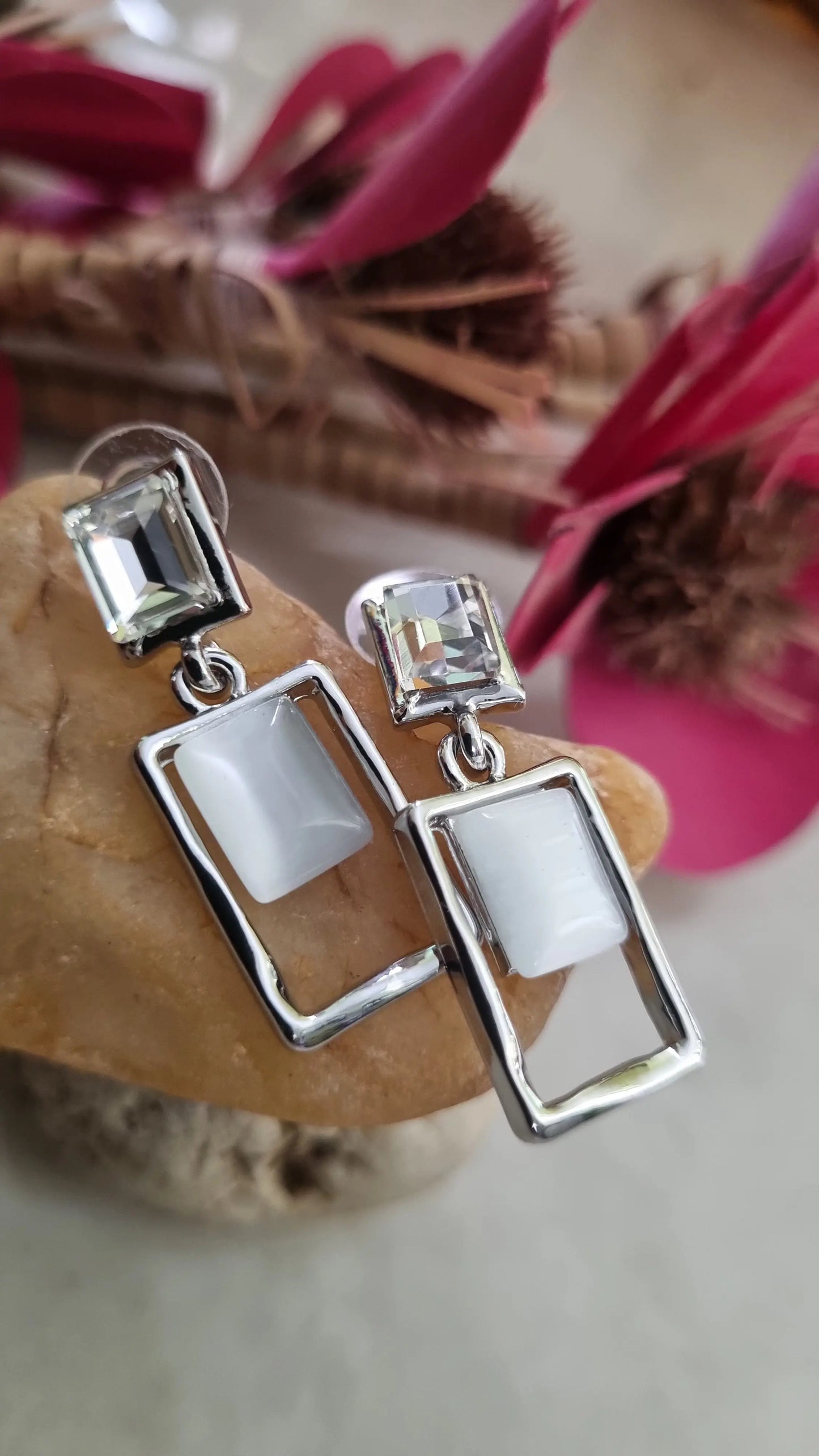 Mother-of-Pearl Drop Earrings" Attractive Sister