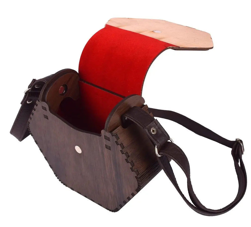 "Elegant Handcrafted Hexagonal Wooden Handbag with Floral Design - Perfect Rakhi Festival Gift" Attractive Sister