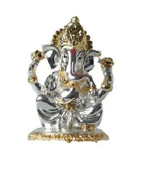 Gold And Silver Plated Ganpati Statue Attractive Sister