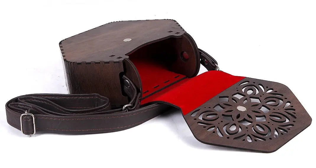 Bohemian Hexagonal Wooden Sling Bag /Cross body Bag Attractive Sister