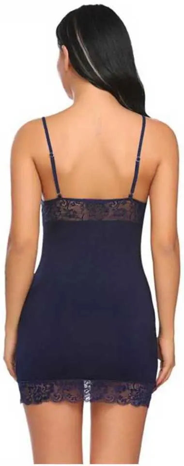 Lace Trim Babydoll Nightdress - Sexy Nightwear in Red, Black, and Blue for Intimate Moments Attractive Sister