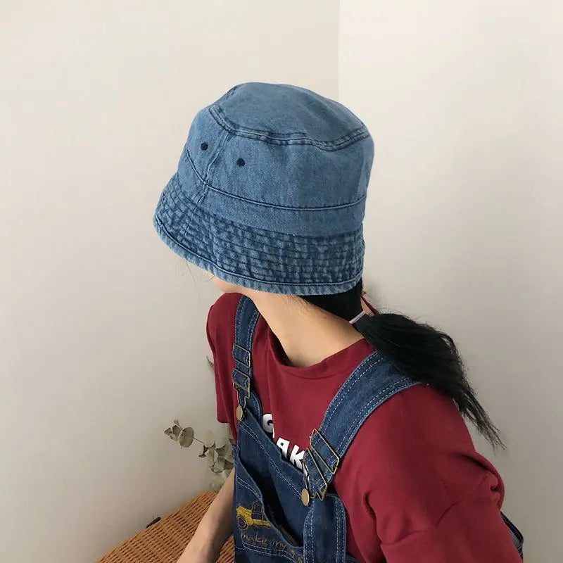 Denim Minimalist Style Jean Fisherman Hat Women CJ