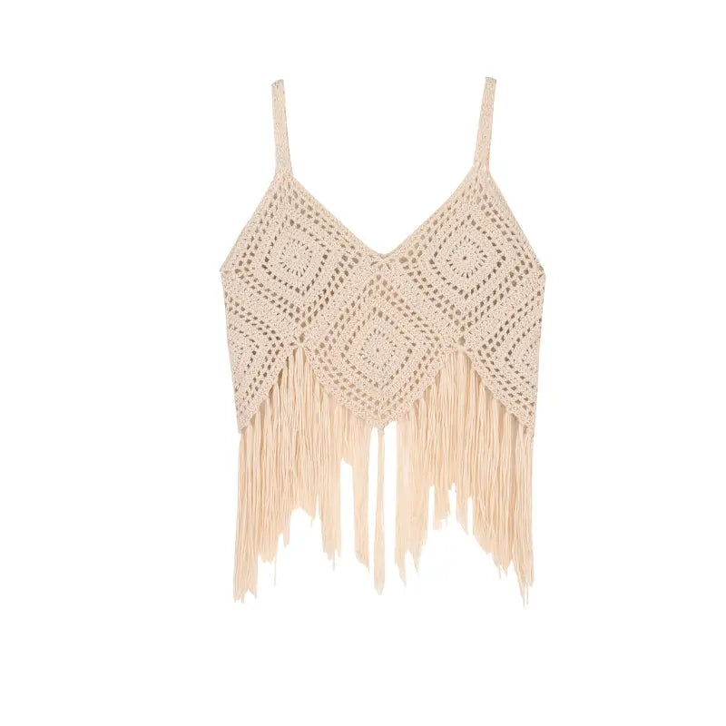 Tassel Strap Bohemian Crochet Vest CJ