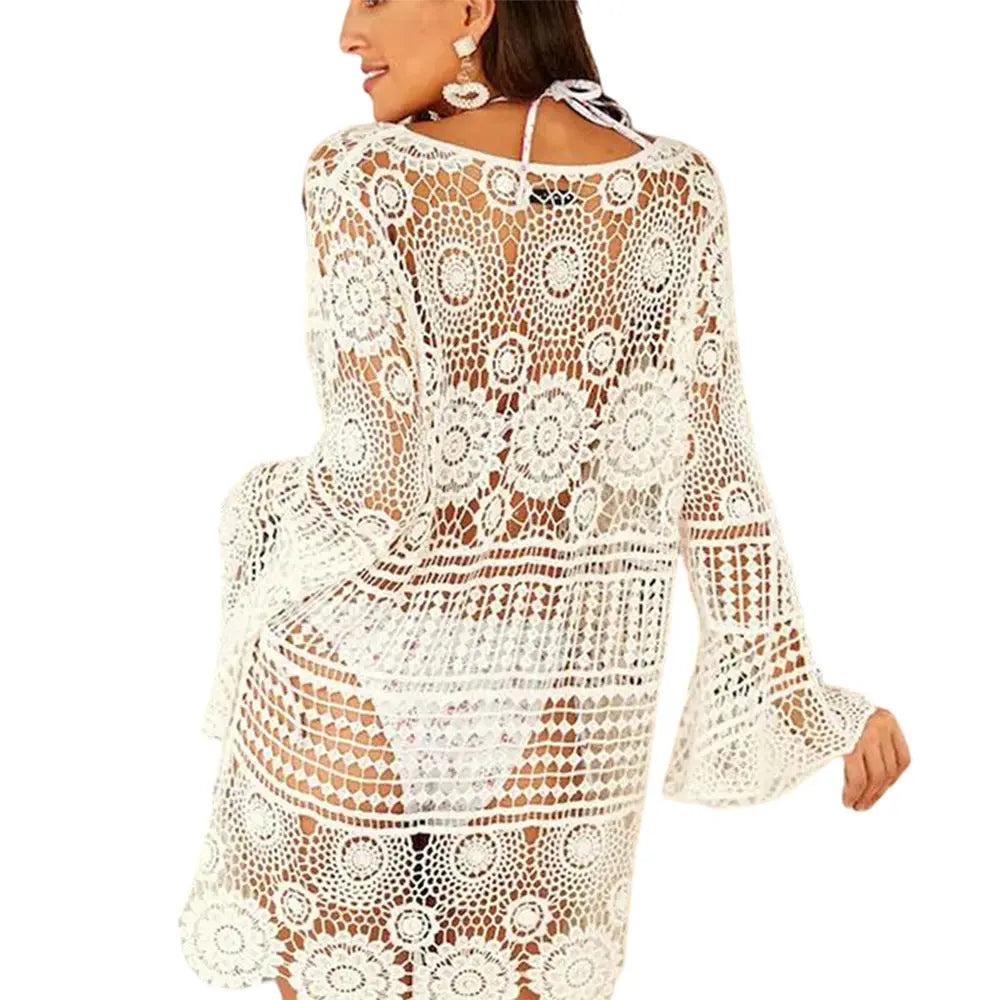 Lace Loose Beach Vacation Smock Dress Women CJ