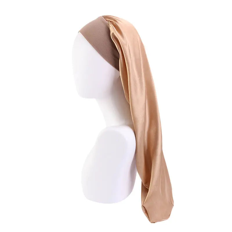 Women's Elastic Wide-brimmed Satin Long Tube Nightcap CJ