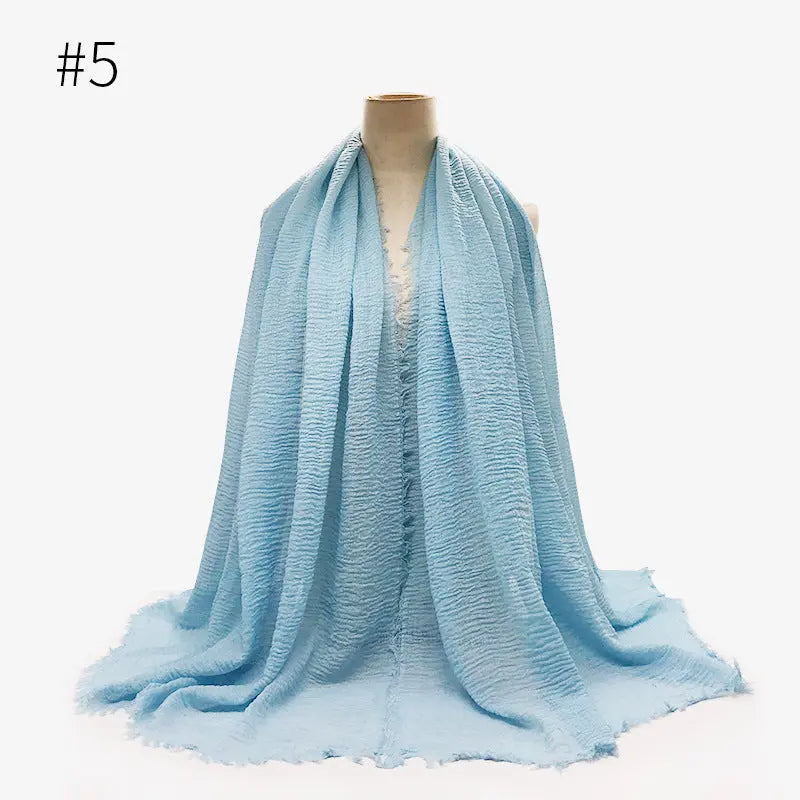 Bubble plain Scarf / cotton scarf fringes women soft solid hijab popular muffler shawls big Pashmina wrap hijab CJ