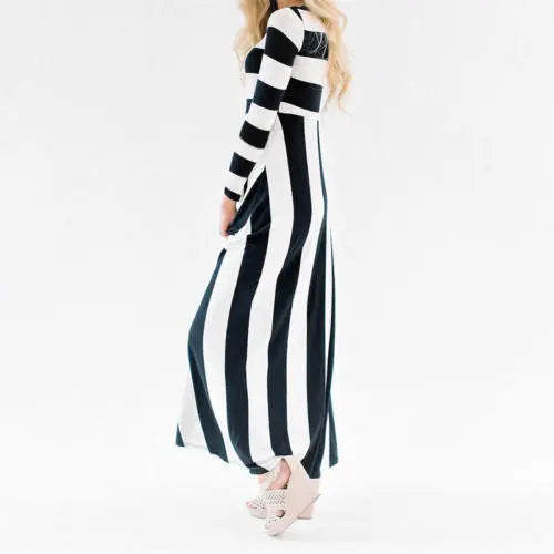 New long skirt striped loose dress women CJ