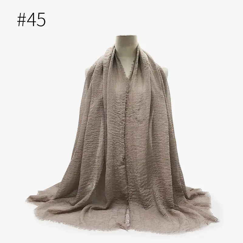 Bubble plain Scarf / cotton scarf fringes women soft solid hijab popular muffler shawls big Pashmina wrap hijab CJ
