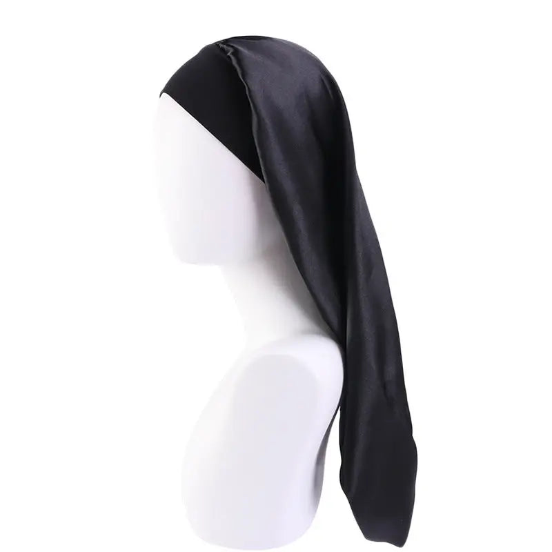 Women's Elastic Wide-brimmed Satin Long Tube Nightcap CJ