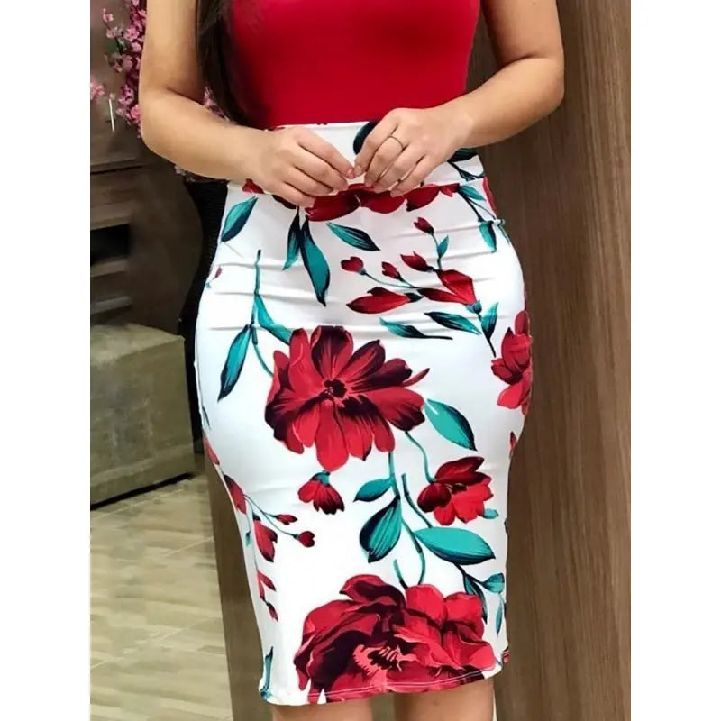 Trendy flower Print bag hip dress,skirt CJ