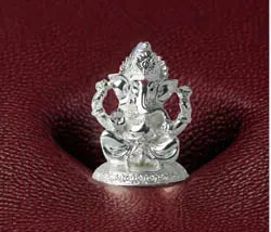 "Silver Plated Ganpati Statue - 3x2x2.5 Inches, 113g Lord Ganesha Figurine for Car Dashboard, Home, and Table Decor" Attractive Sister