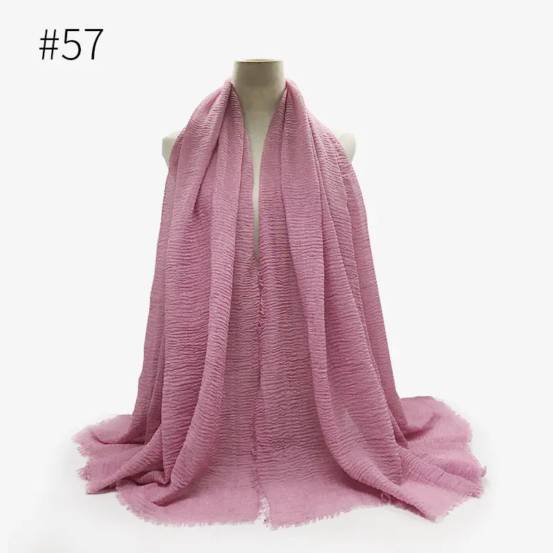 Bubble plain Scarf / cotton scarf fringes women soft solid hijab popular muffler shawls big Pashmina wrap hijab CJ