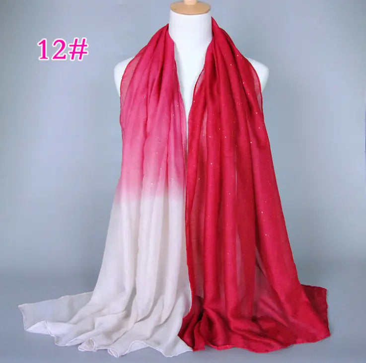New cotton and linen Balinese women's scarf Classic hot stamping gradient autumn and winter women's scarf CJ