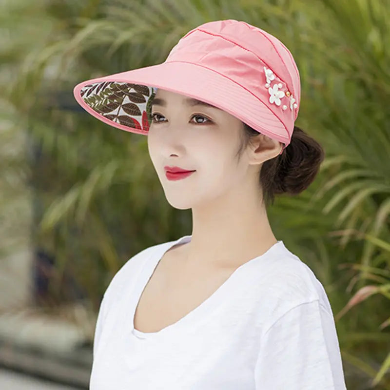 Summer sunshade nail pearl empty top hat CJ