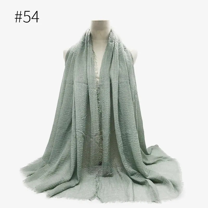 Bubble plain Scarf / cotton scarf fringes women soft solid hijab popular muffler shawls big Pashmina wrap hijab CJ