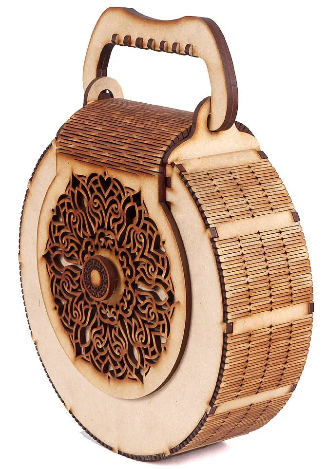 Handmade Wooden Handbag Purse - Unique Rakhi Gift for Sister Attractive Sister