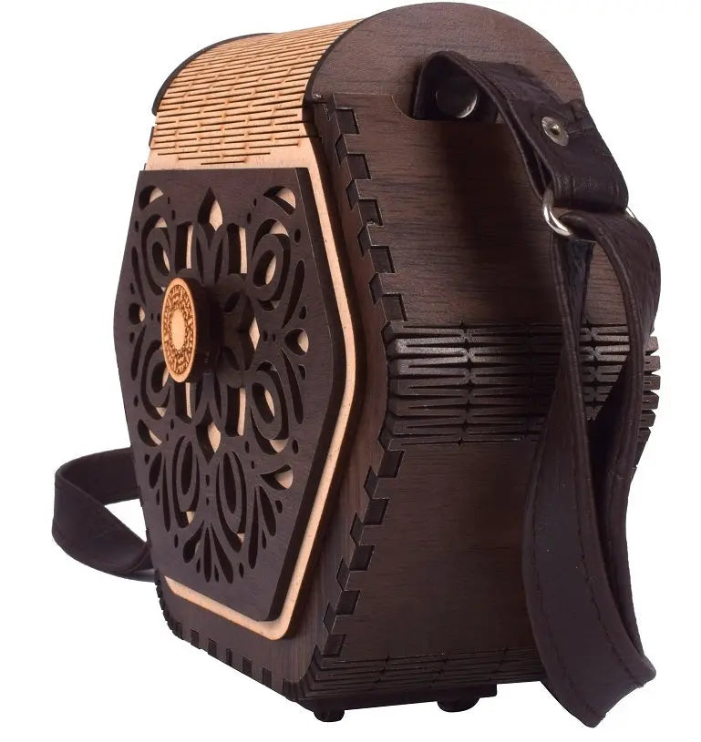 "Elegant Handcrafted Hexagonal Wooden Handbag with Floral Design - Perfect Rakhi Festival Gift" Attractive Sister