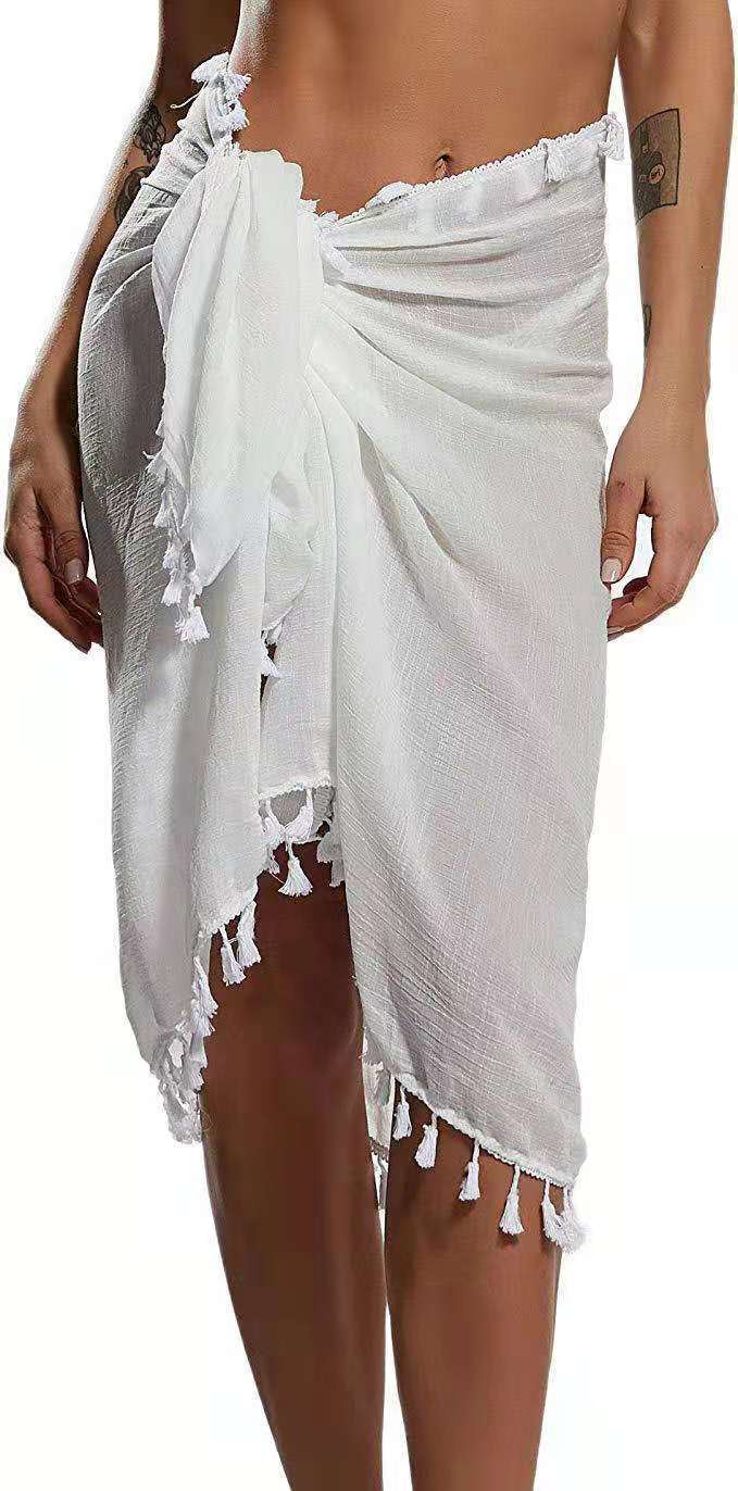 One-piece Irregular Multi-functional Shawl Bikini Blouse Tassel Stitching Beach Skirt CJ