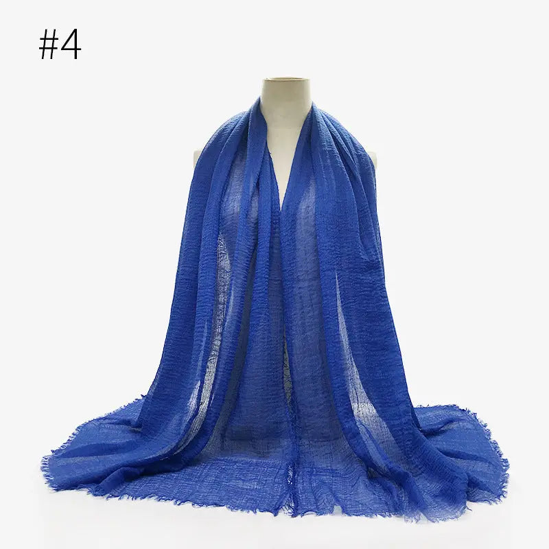 Bubble plain Scarf / cotton scarf fringes women soft solid hijab popular muffler shawls big Pashmina wrap hijab CJ