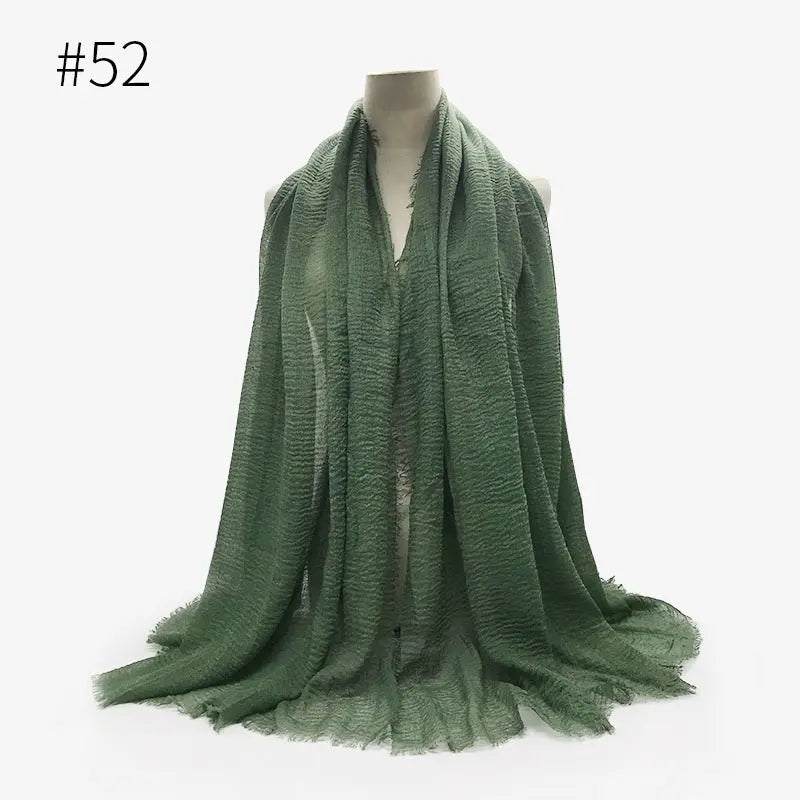 Bubble plain Scarf / cotton scarf fringes women soft solid hijab popular muffler shawls big Pashmina wrap hijab CJ