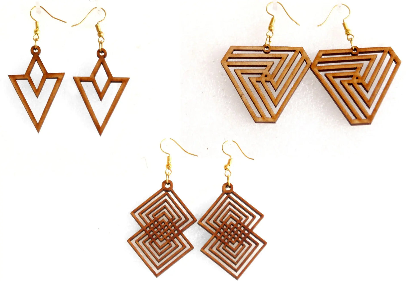 Geometric Wooden Earrings - Lightweight and Stylish Attractive Sister