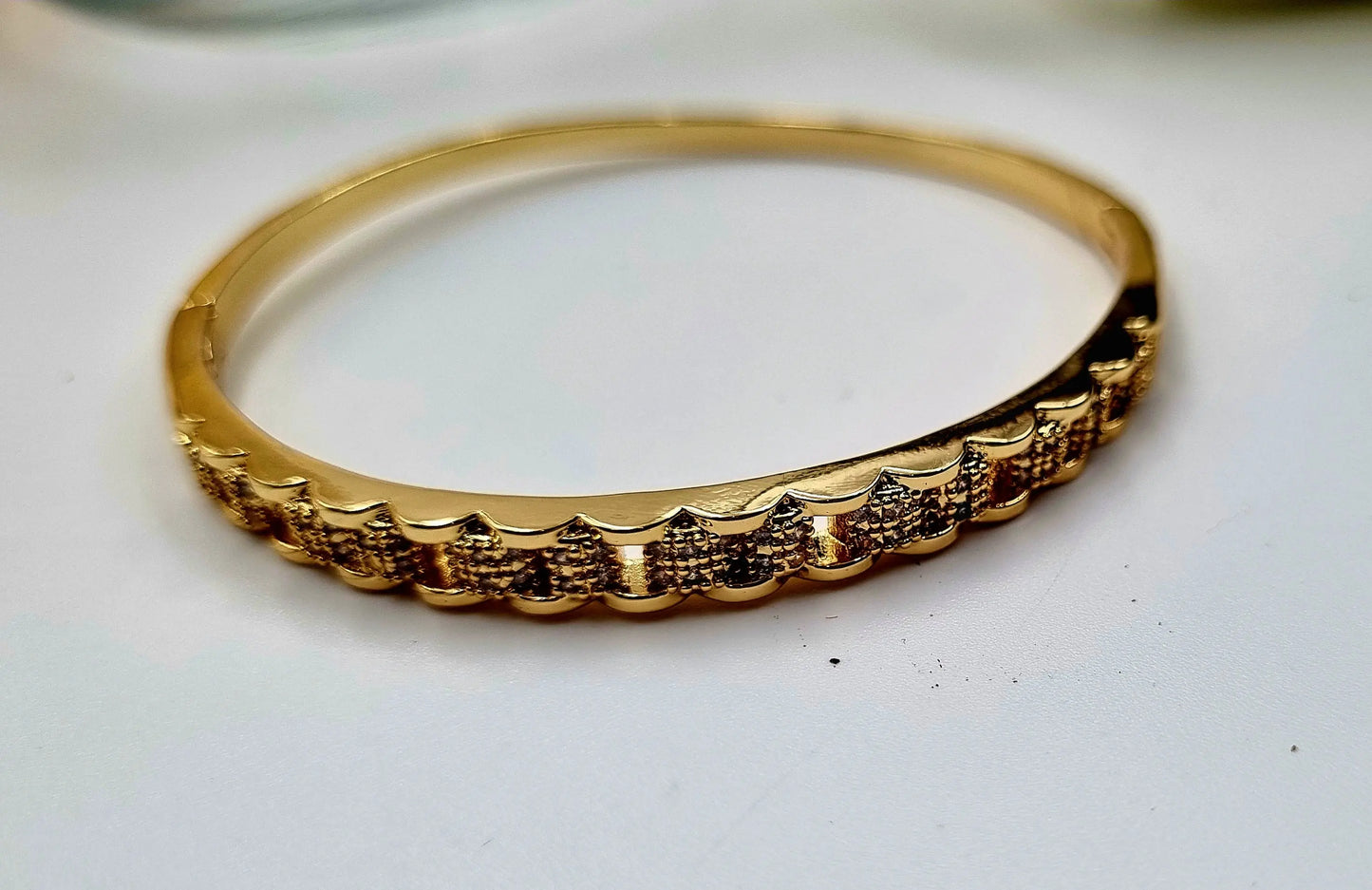 "Radiant Elegance: CZ Stone Bangle Bracelet" Attractive Sister