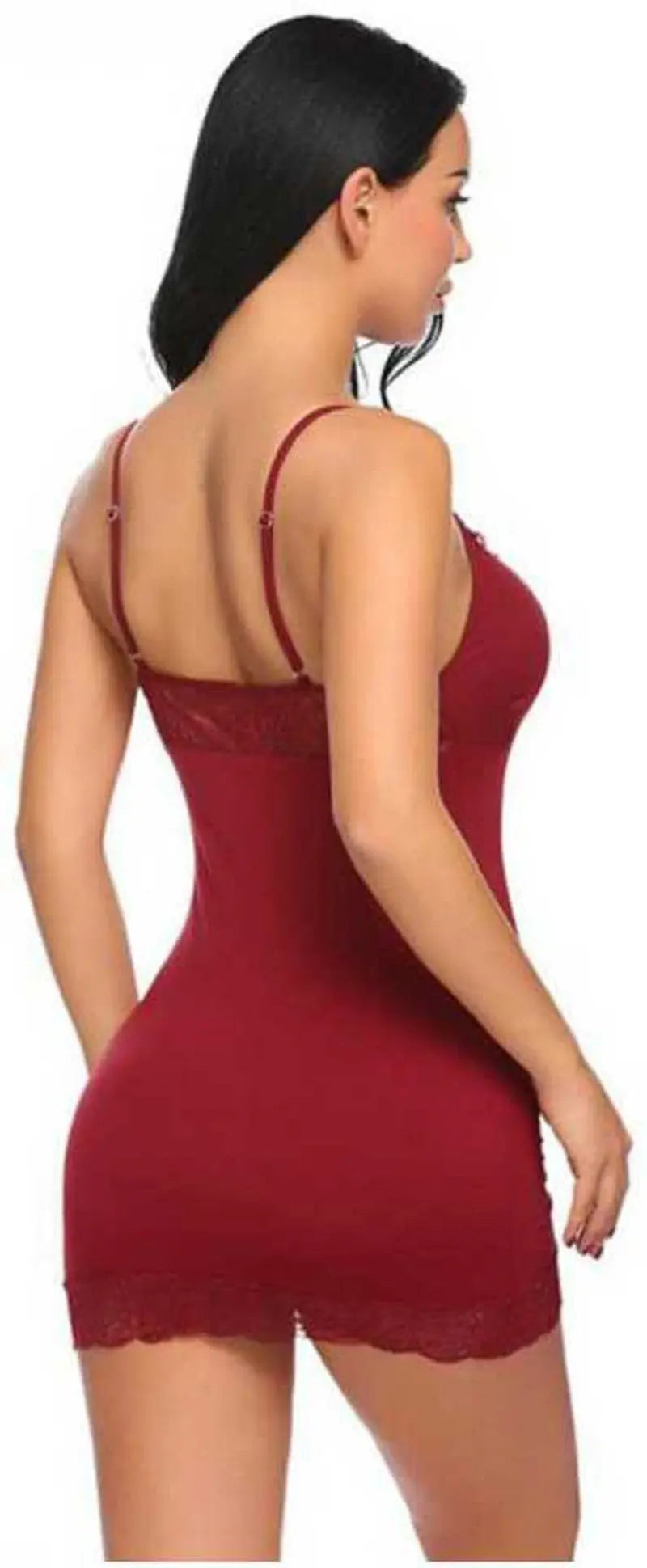 Lace Trim Babydoll Nightdress - Sexy Nightwear in Red, Black, and Blue for Intimate Moments Attractive Sister