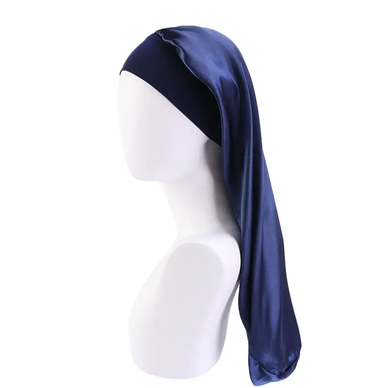 Women's Elastic Wide-brimmed Satin Long Tube Nightcap CJ