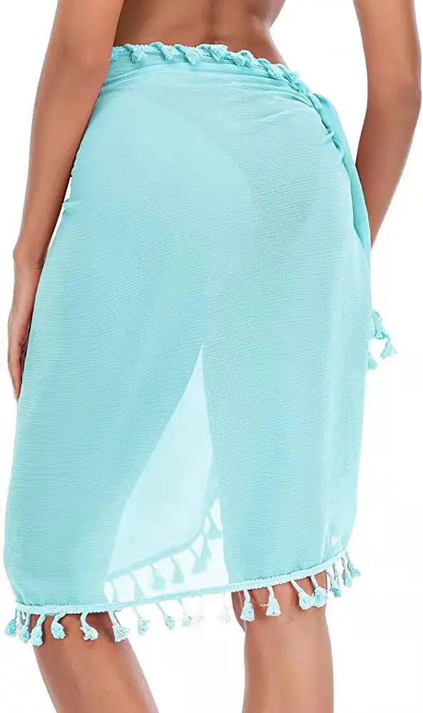 One-piece Irregular Multi-functional Shawl Bikini Blouse Tassel Stitching Beach Skirt CJ