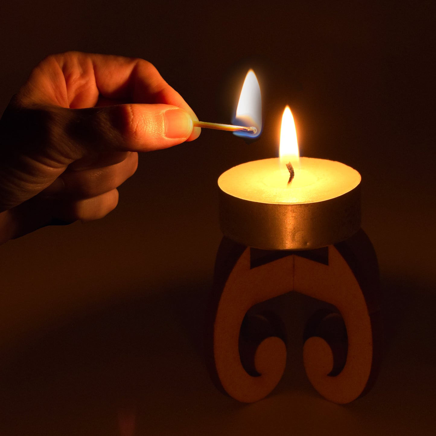 Wooden Diya Stand for Home & Temple – Handcrafted Diya Holder for Pooja & Home Décor | Unique Temple Design Attractive Sister