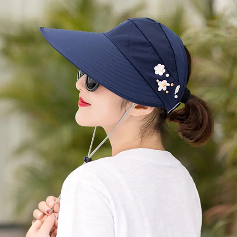 Summer sunshade nail pearl empty top hat CJ
