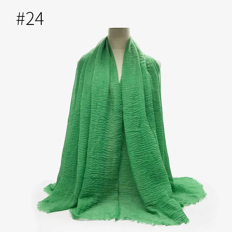 Bubble plain Scarf / cotton scarf fringes women soft solid hijab popular muffler shawls big Pashmina wrap hijab CJ