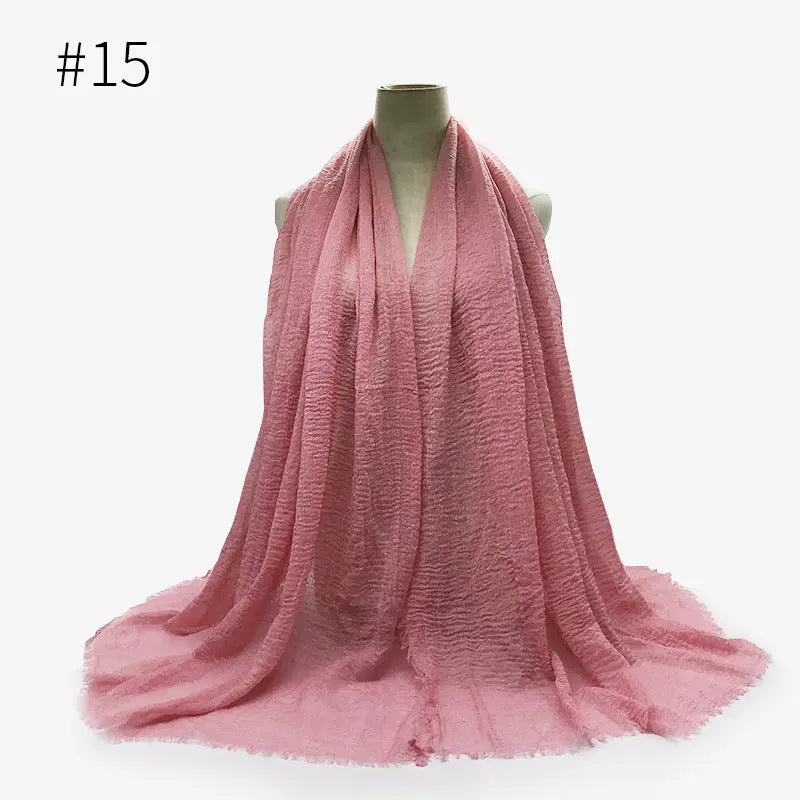 Bubble plain Scarf / cotton scarf fringes women soft solid hijab popular muffler shawls big Pashmina wrap hijab CJ