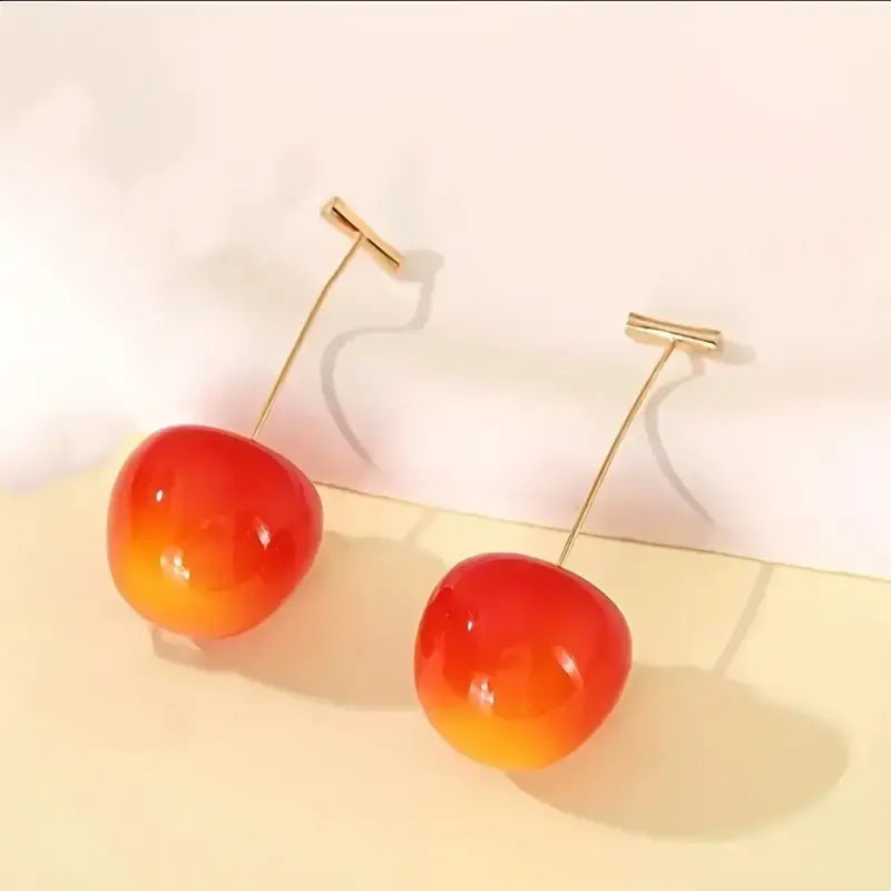 Stylish Cherry Earrings Cute and fun food-inspired theme Attractive Sister