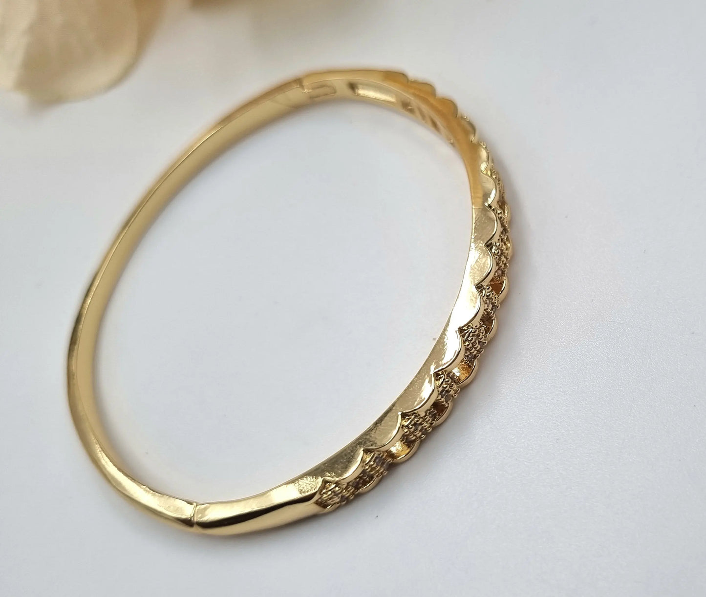 "Radiant Elegance: CZ Stone Bangle Bracelet" Attractive Sister