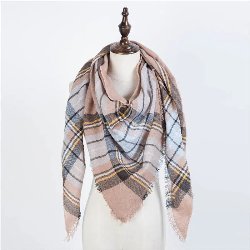 esign Women Triangles Scarf Long Scarves Shawl Autumn Winter CJ